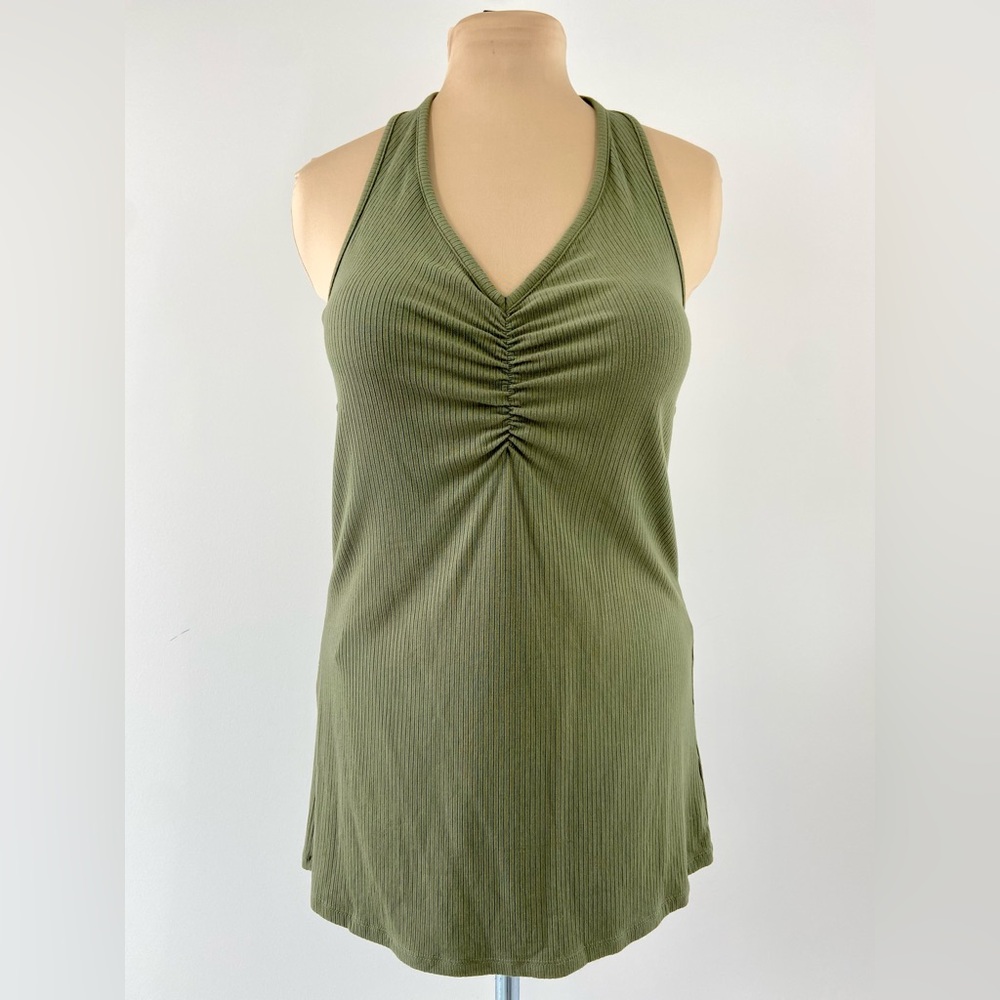 Torrid Sage Green Halter Tank Sleeveless Gathered Front - Plus Size 1X